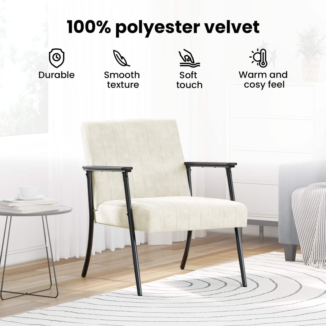 lænestol Creme 59 x 75 x 78 cm Fløjl