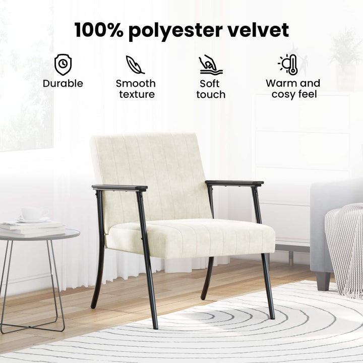 lænestol Creme 59 x 75 x 78 cm Fløjl