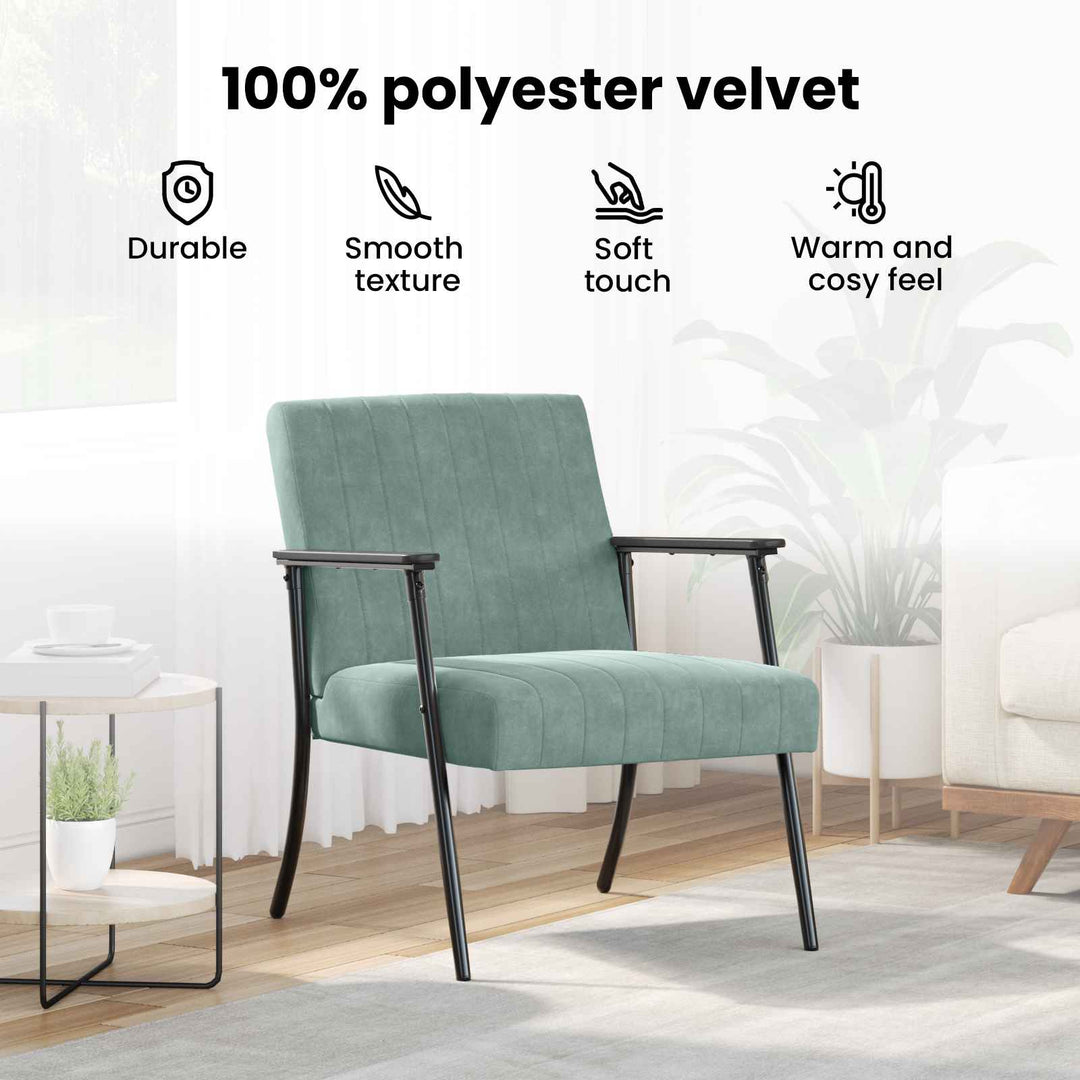 lænestol Havgrøn 59 x 75 x 78 cm Fløjl