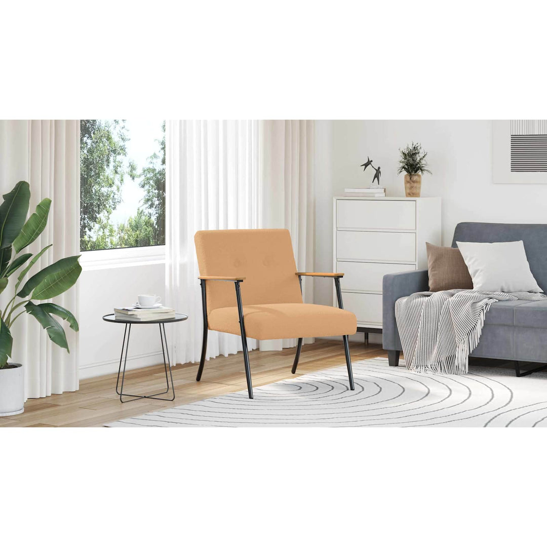lænestol Beige Krøllet Uld-lignende Stof