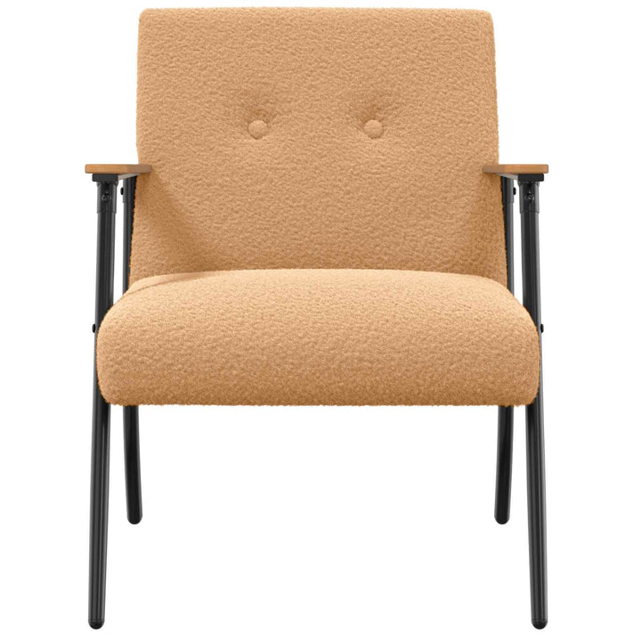 lænestol Beige Krøllet Uld-lignende Stof