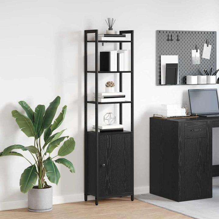 Bogskab Sort eg 40 x 24 x 161 cm Konstrueret træ