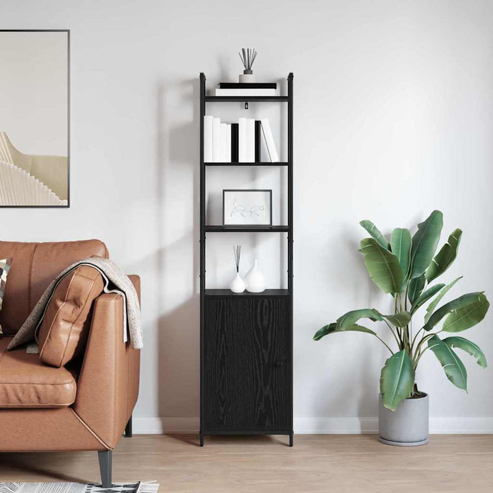 Bogskab Sort eg 40 x 24 x 161 cm Konstrueret træ