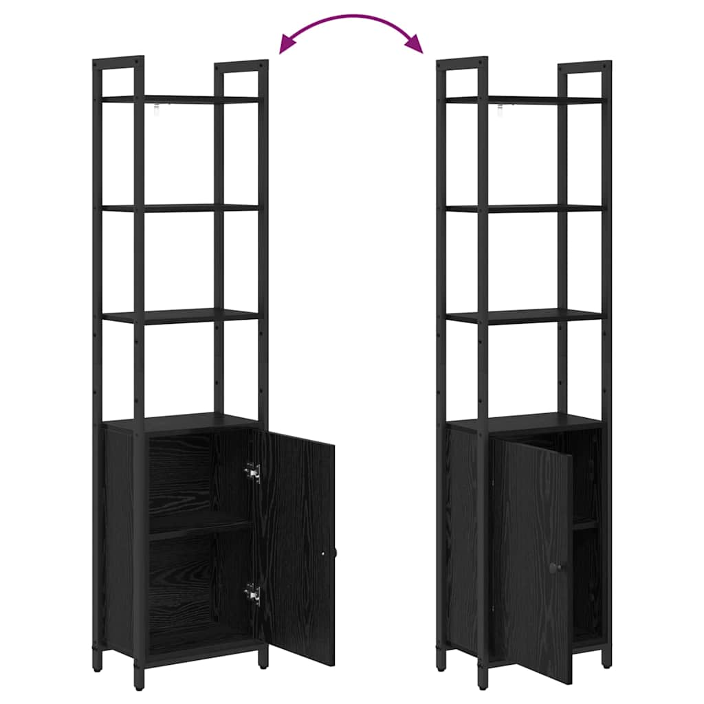 Bogskab Sort eg 40 x 24 x 161 cm Konstrueret træ