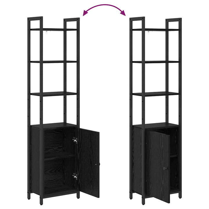 Bogskab Sort eg 40 x 24 x 161 cm Konstrueret træ