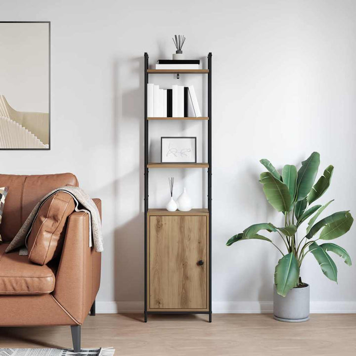 Bogskab 6 niveauer 40 x 24 x 161 cm Konstrueret træ