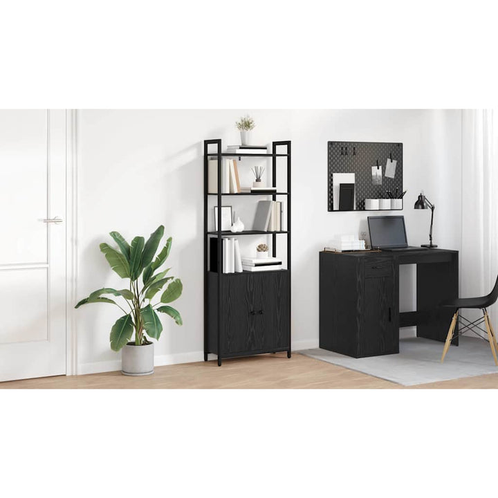Bogskab Sort eg 60 x 24 x 161 cm Konstrueret træ