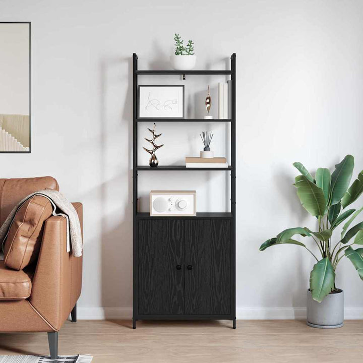 Bogskab Sort eg 60 x 24 x 161 cm Konstrueret træ