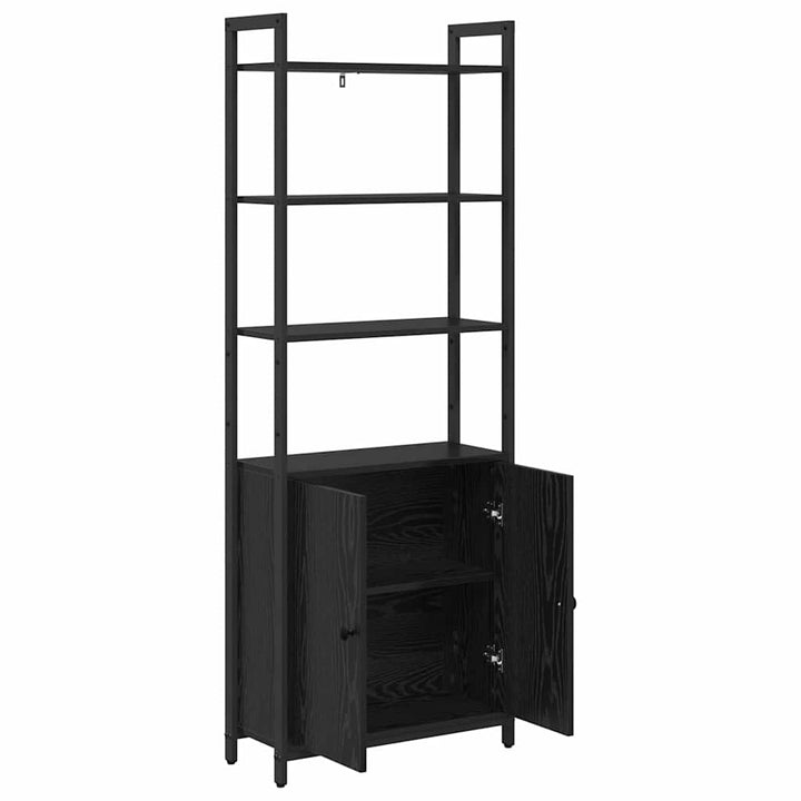 Bogskab Sort eg 60 x 24 x 161 cm Konstrueret træ