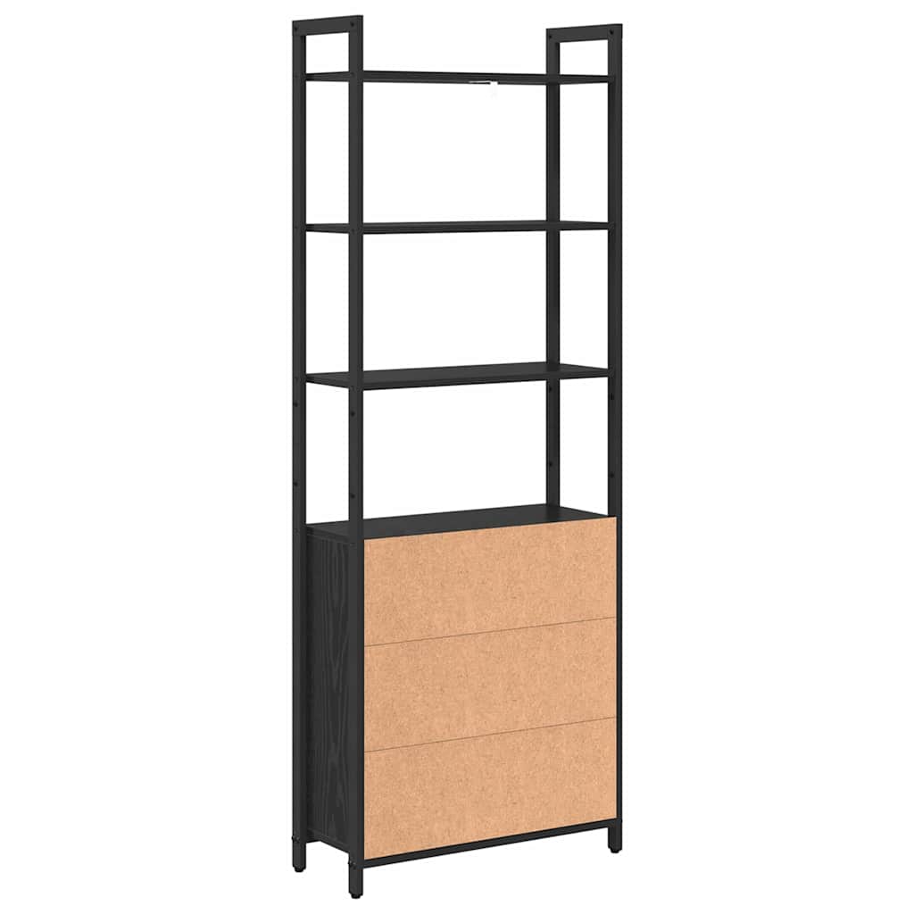 Bogskab Sort eg 60 x 24 x 161 cm Konstrueret træ