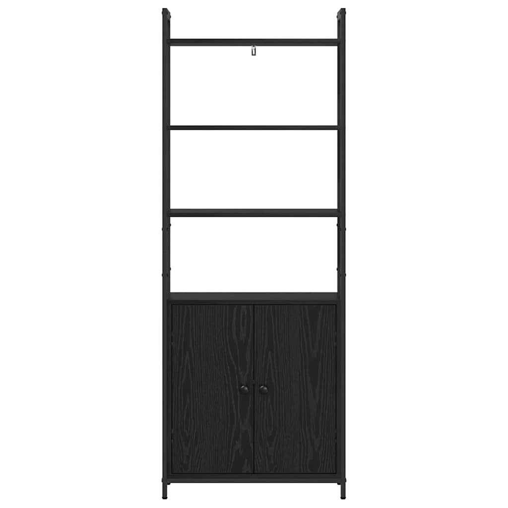 Bogskab Sort eg 60 x 24 x 161 cm Konstrueret træ