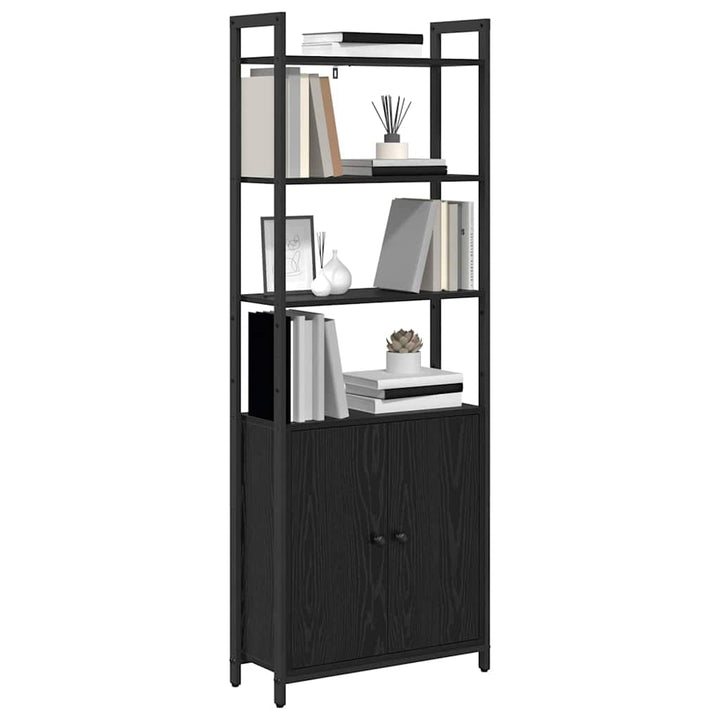 Bogskab Sort eg 60 x 24 x 161 cm Konstrueret træ