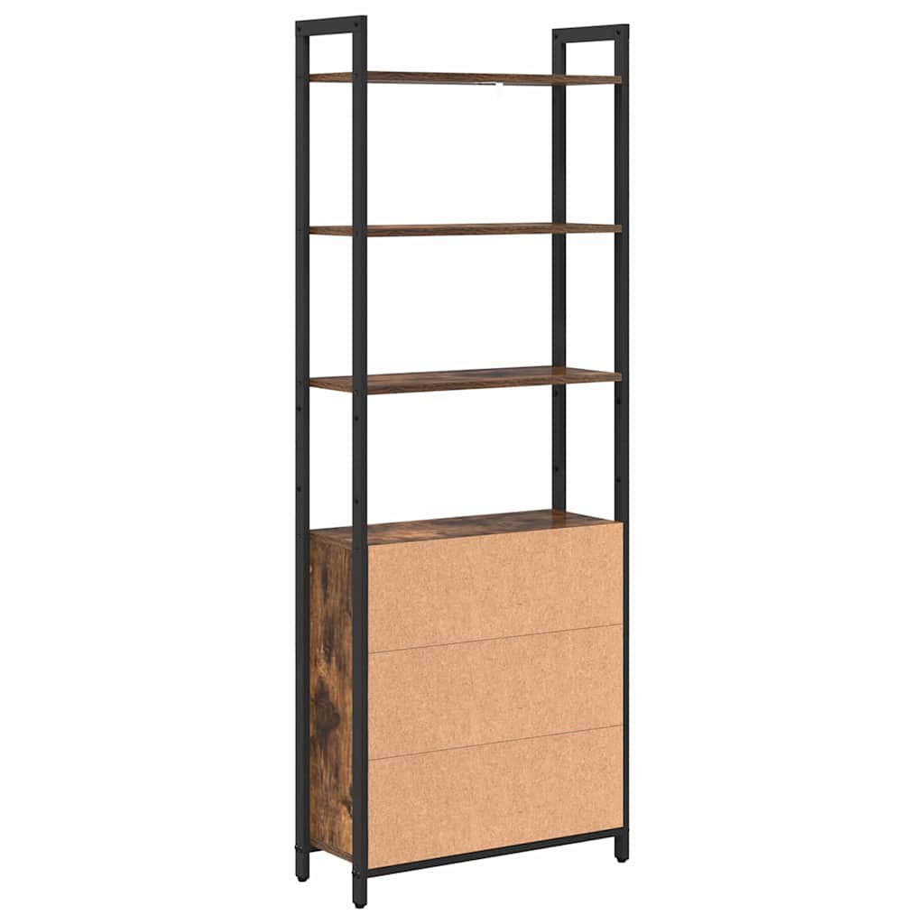 Bogskab Røget eg 60 x 24 x 161 cm Konstrueret træ