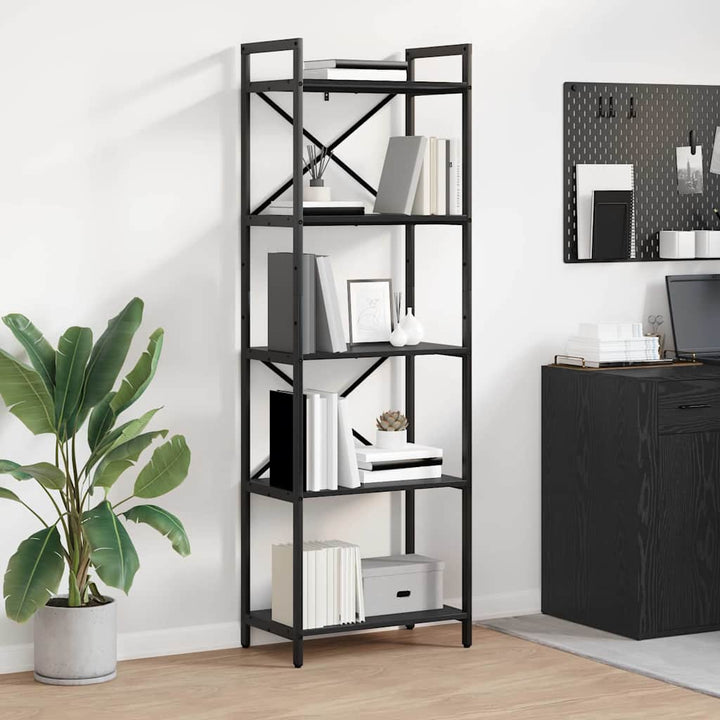 Bogreol Sort eg 56 x 34 x 171 cm Konstrueret træ