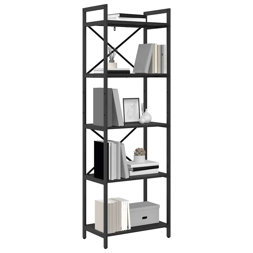 Bogreol Sort eg 56 x 34 x 171 cm Konstrueret træ