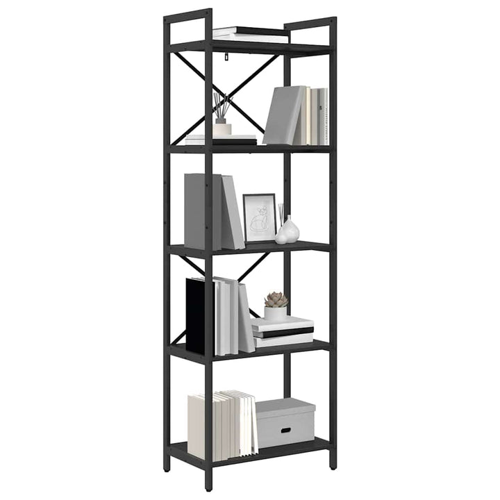 Bogreol Sort eg 56 x 34 x 171 cm Konstrueret træ