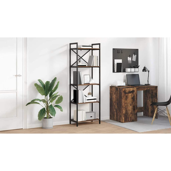 Bogreol Røget eg 56 x 34 x 171 cm Konstrueret træ