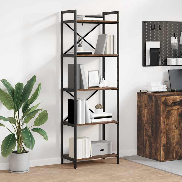 Bogreol Røget eg 56 x 34 x 171 cm Konstrueret træ