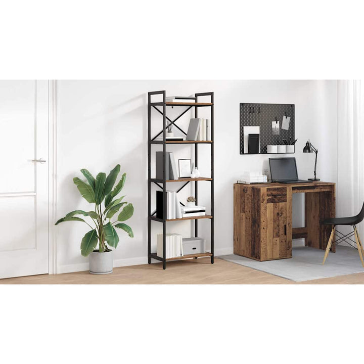 Bogreol Gammelt træ 56 x 34 x 171 cm Konstrueret træ