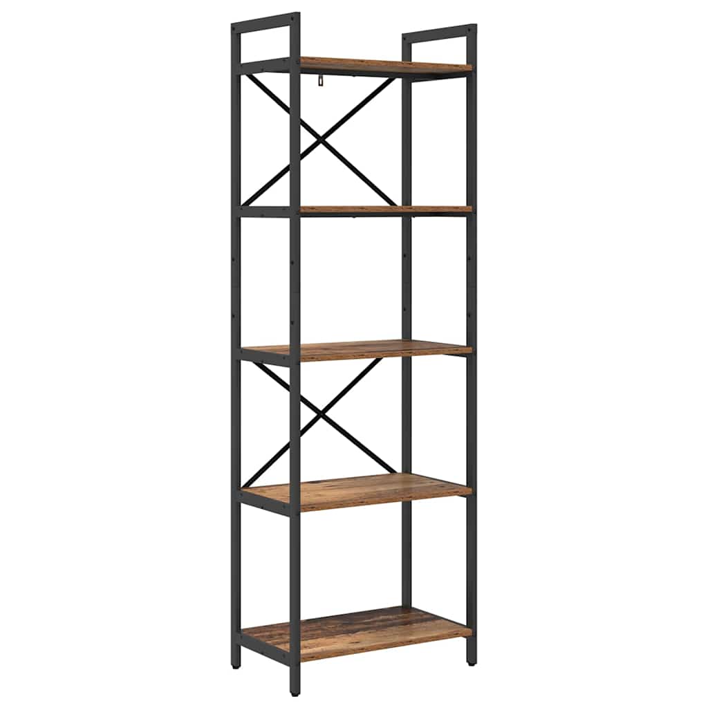 Bogreol Gammelt træ 56 x 34 x 171 cm Konstrueret træ