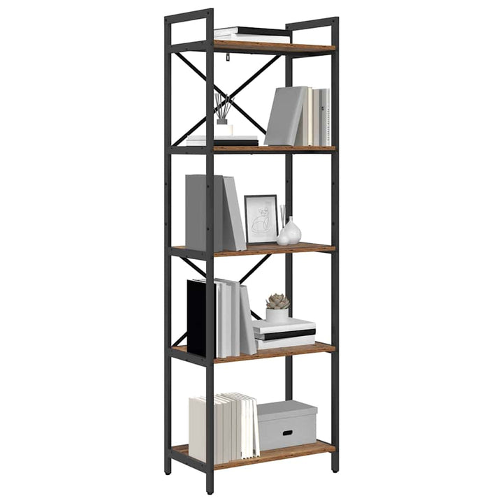 Bogreol Gammelt træ 56 x 34 x 171 cm Konstrueret træ