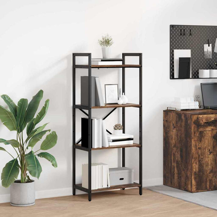 Bogreol Røget eg 56 x 34 x 133,5 cm Konstrueret træ