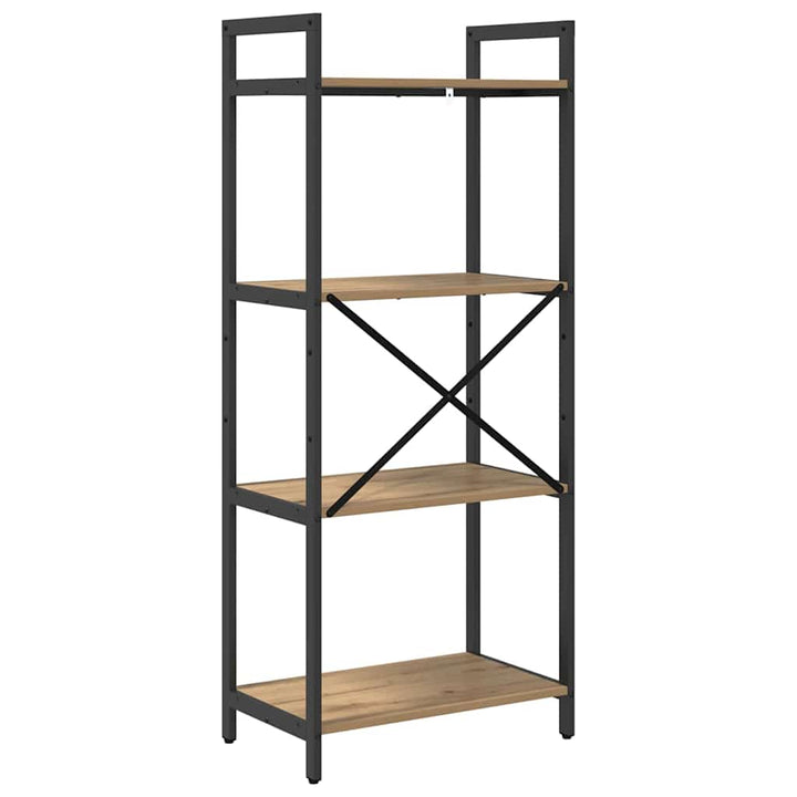 Bogreol 4 niveauer 56 x 34 x 133,5 cm Konstrueret træ