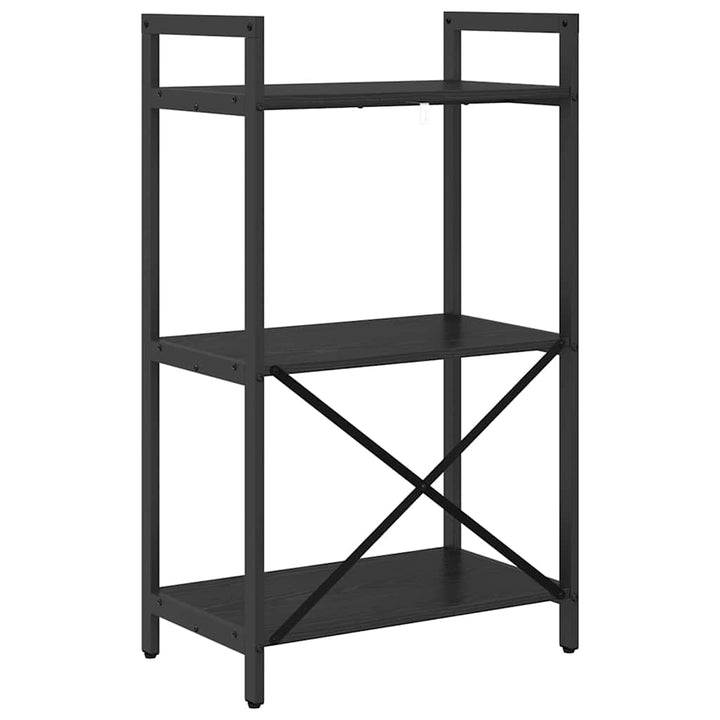 Bogreol 3 niveauer 56 x 34 x 96 cm Konstrueret træ Sort eg