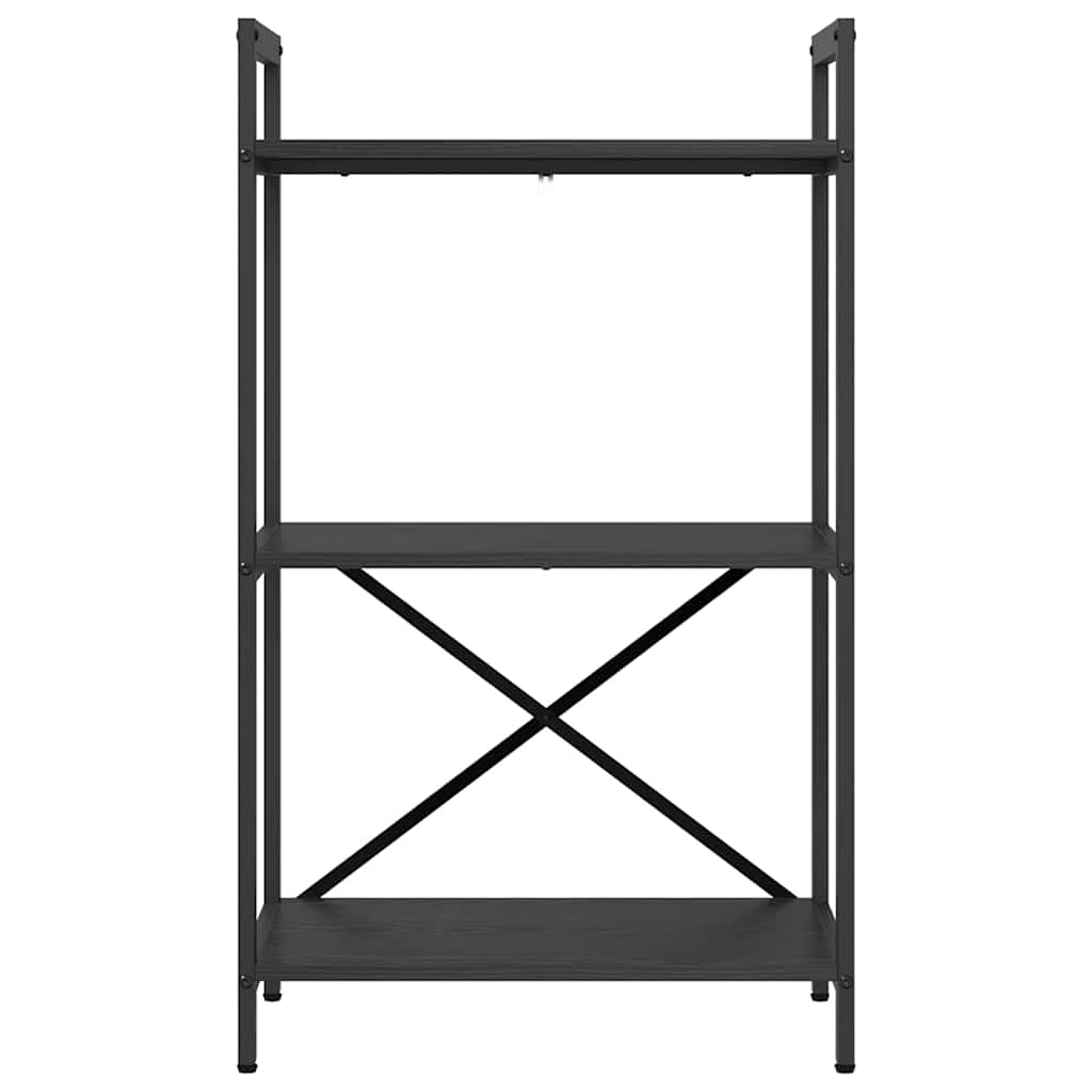 Bogreol 3 niveauer 56 x 34 x 96 cm Konstrueret træ Sort eg