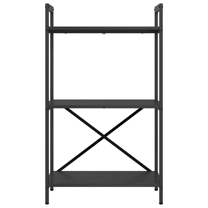 Bogreol 3 niveauer 56 x 34 x 96 cm Konstrueret træ Sort eg