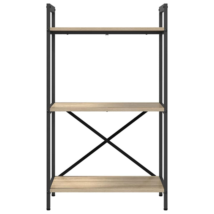 Bogreol 3 niveauer 56 x 34 x 96 cm Konstrueret træ Sonoma eg