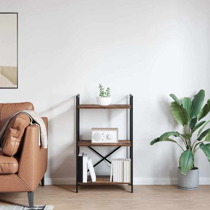 Bogreol Røget eg 56 x 34 x 96 cm Konstrueret træ