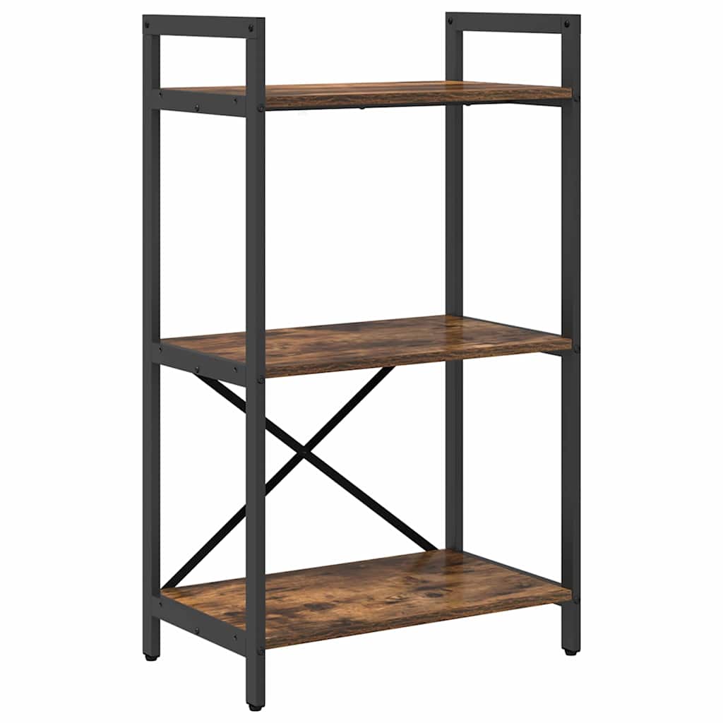 Bogreol 3 niveauer 56 x 34 x 96 cm Konstrueret træ Røget eg