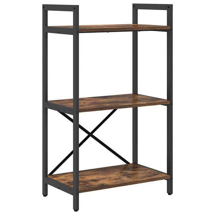 Bogreol 3 niveauer 56 x 34 x 96 cm Konstrueret træ Røget eg