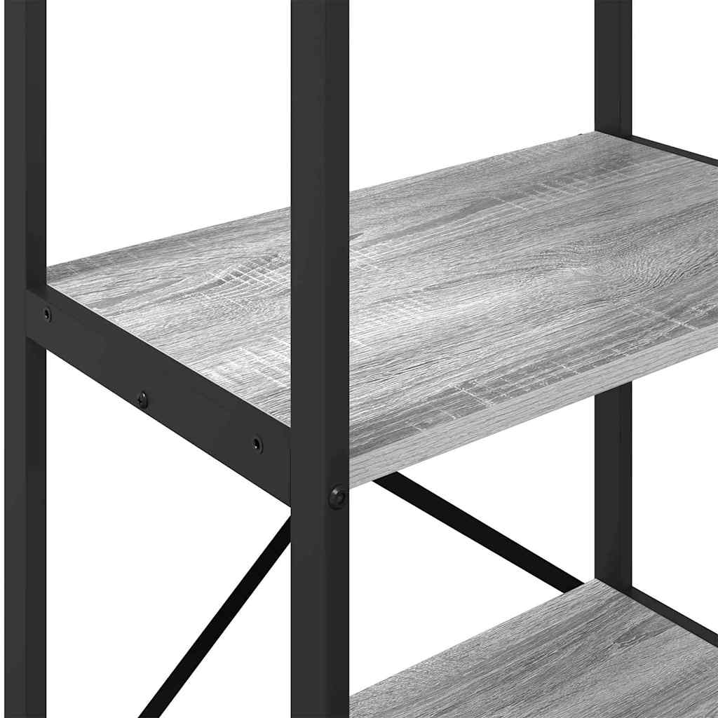 Bogreol 3 niveauer 56 x 34 x 96 cm Konstrueret træ Grå Sonoma