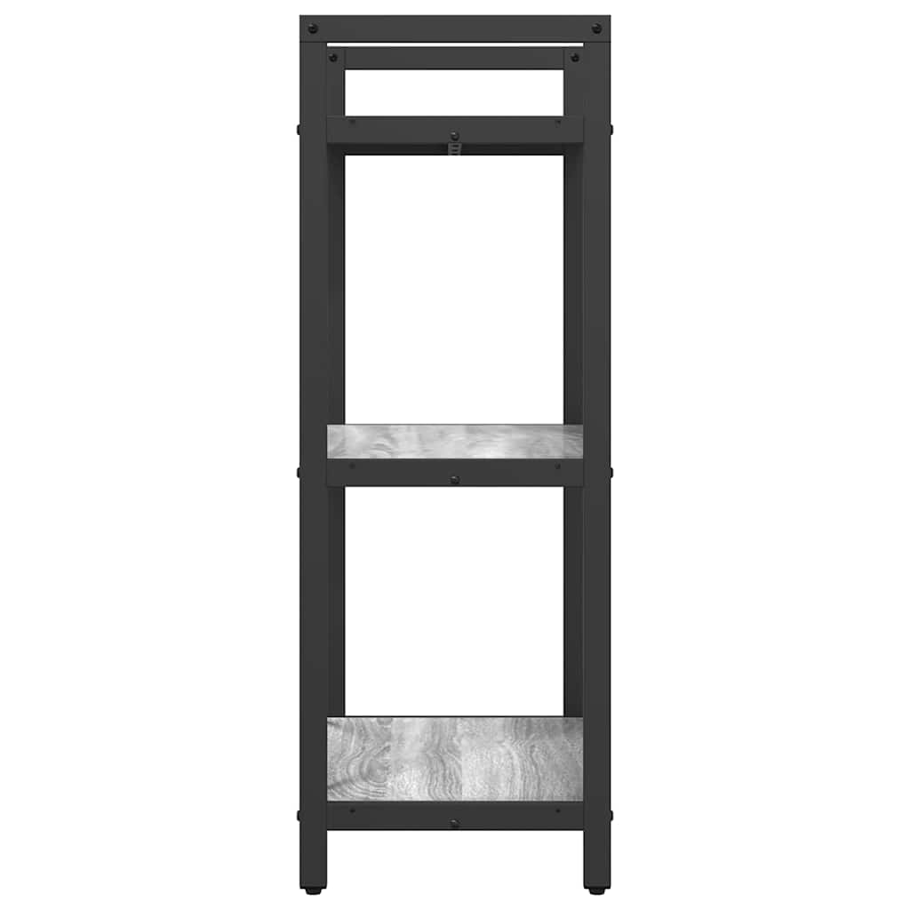 Bogreol 3 niveauer 56 x 34 x 96 cm Konstrueret træ Grå Sonoma