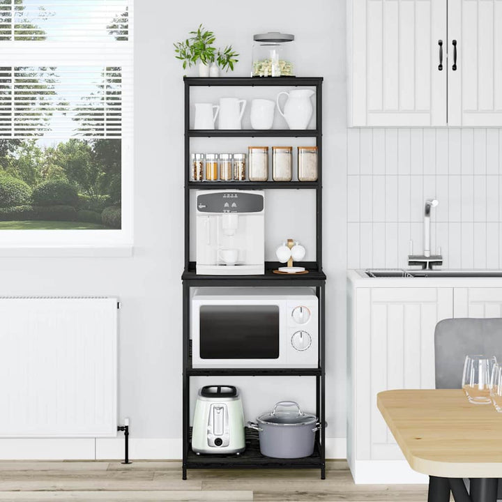 Køkkenhylde Sort eg 60 x 40 x 168 cm Konstrueret træ