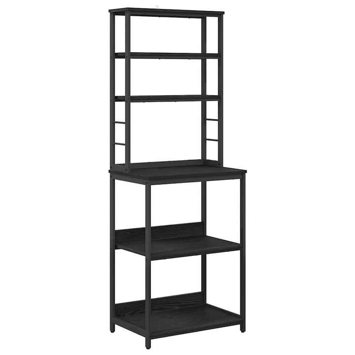 Køkkenhylde Sort eg 60 x 40 x 168 cm Konstrueret træ