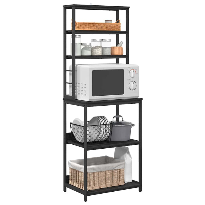 Køkkenhylde Sort eg 60 x 40 x 168 cm Konstrueret træ