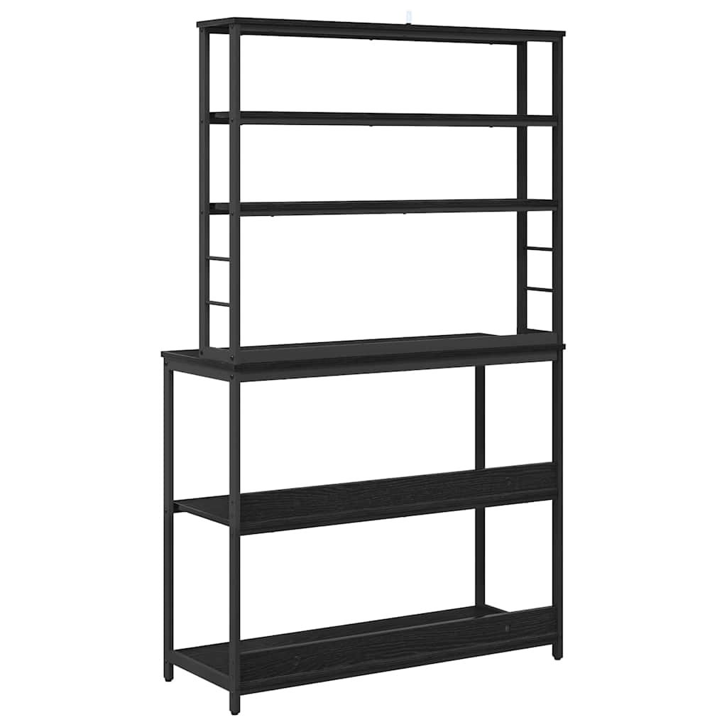 Køkkenhylde Sort eg 100 x 40 x 168 cm Konstrueret træ