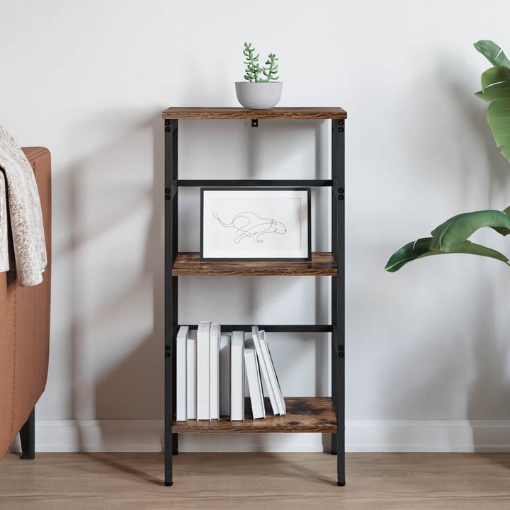 Bogreol 2 niveauer 40 x 29,5 x 81 cm Konstrueret træ Røget eg