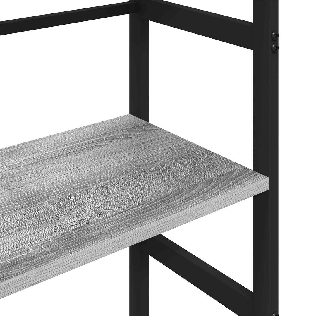 Bogreol 2 niveauer 40 x 29,5 x 81 cm Konstrueret træ Grå Sonoma