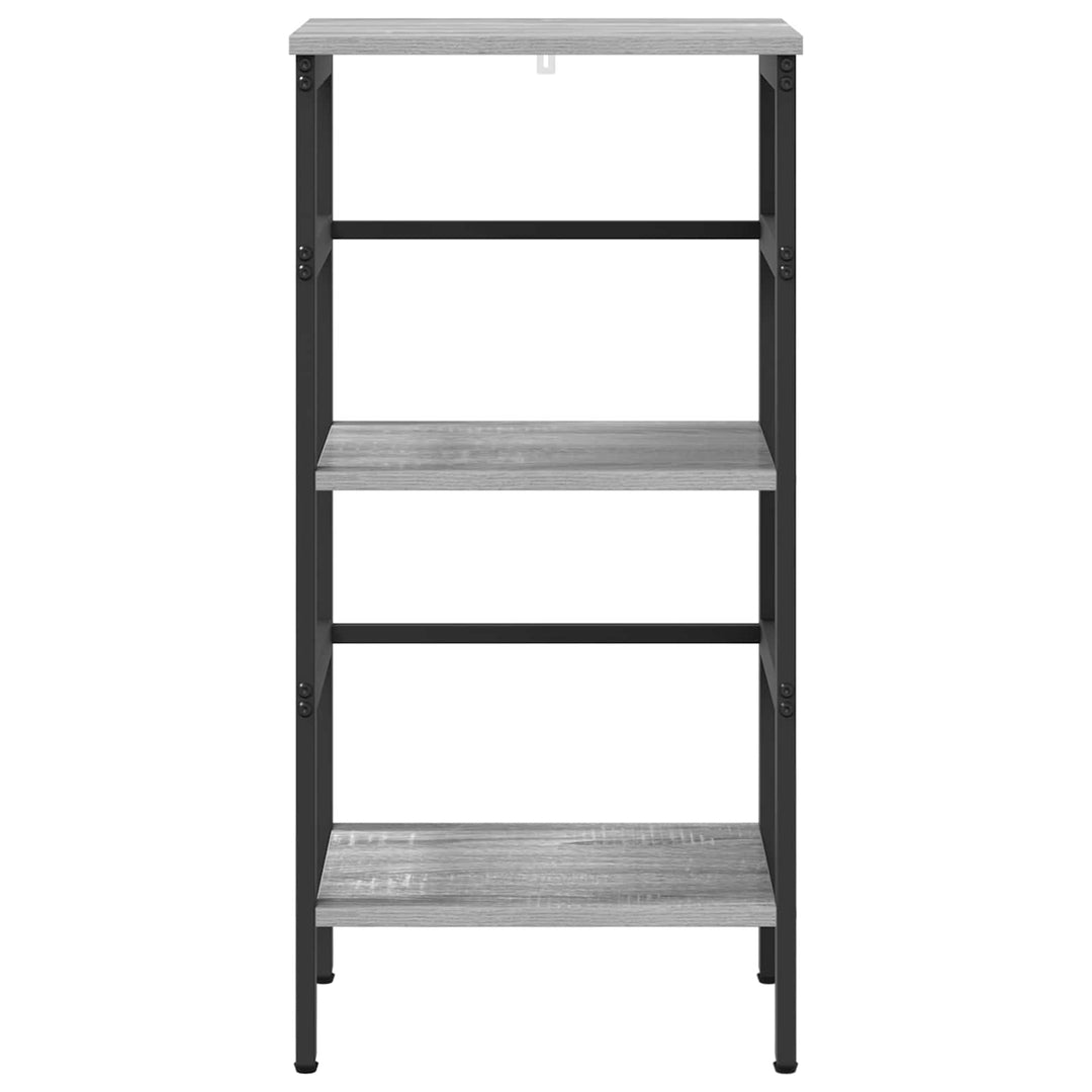 Bogreol 2 niveauer 40 x 29,5 x 81 cm Konstrueret træ Grå Sonoma