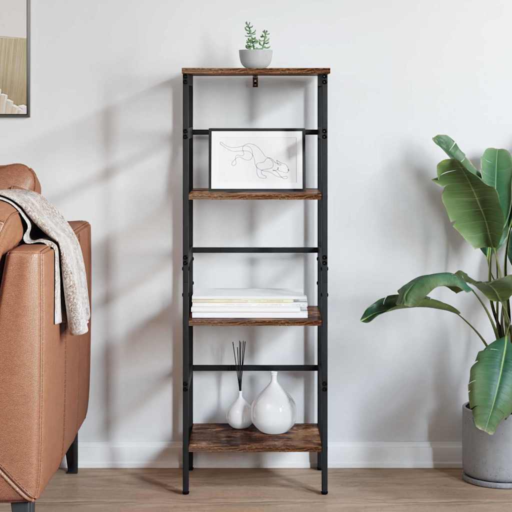 Bogreol 3 niveauer 40 x 29,5 x 115 cm Konstrueret træ Røget eg