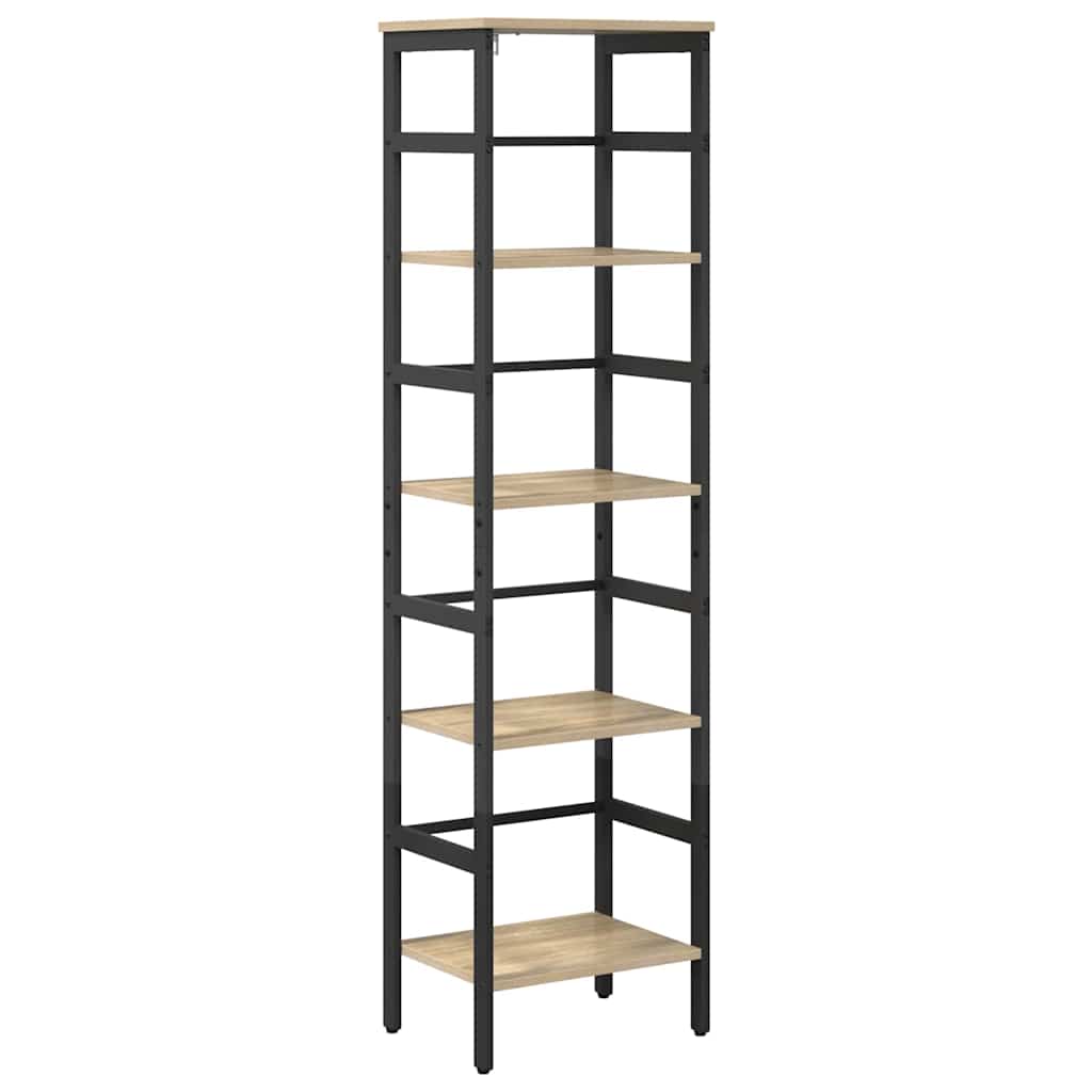 Bogreol 4 niveauer 40 x 29,5 x 149 cm Konstrueret træ Sonoma eg