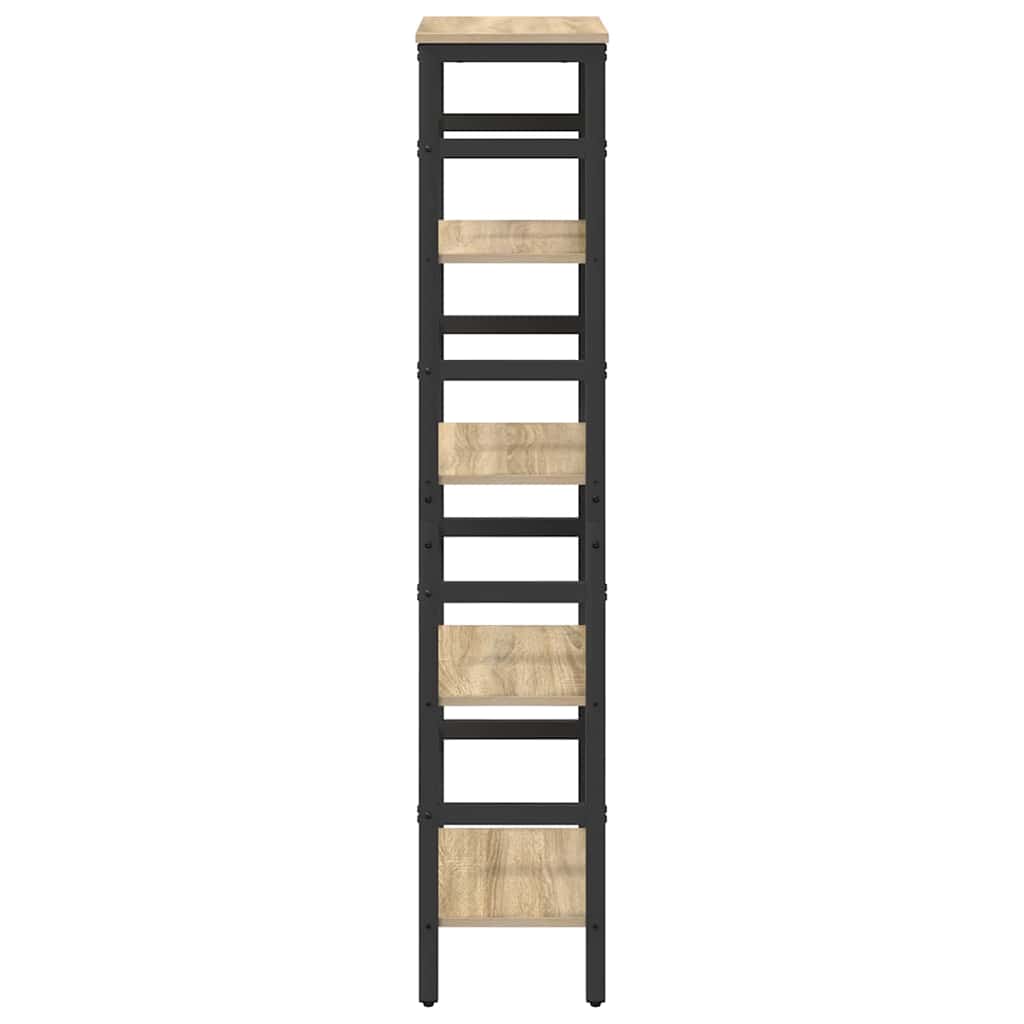 Bogreol 4 niveauer 40 x 29,5 x 149 cm Konstrueret træ Sonoma eg