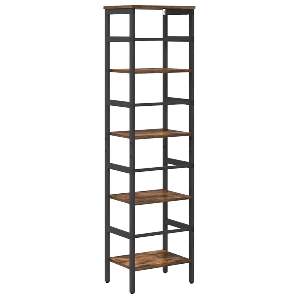 Bogreol 4 niveauer 40 x 29,5 x 149 cm Konstrueret træ Røget eg