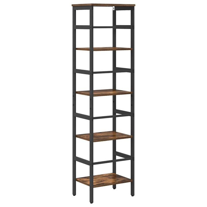Bogreol 4 niveauer 40 x 29,5 x 149 cm Konstrueret træ Røget eg