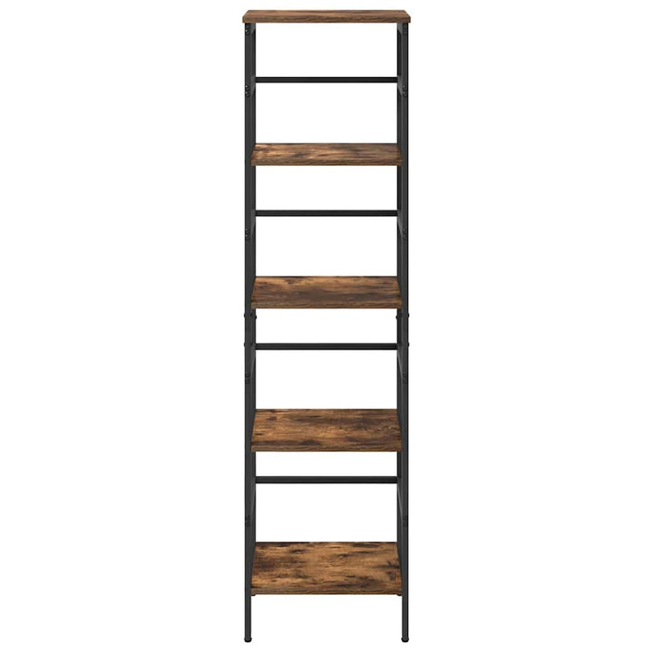 Bogreol 4 niveauer 40 x 29,5 x 149 cm Konstrueret træ Røget eg