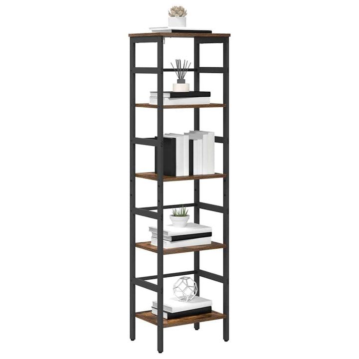 Bogreol 4 niveauer 40 x 29,5 x 149 cm Konstrueret træ Røget eg